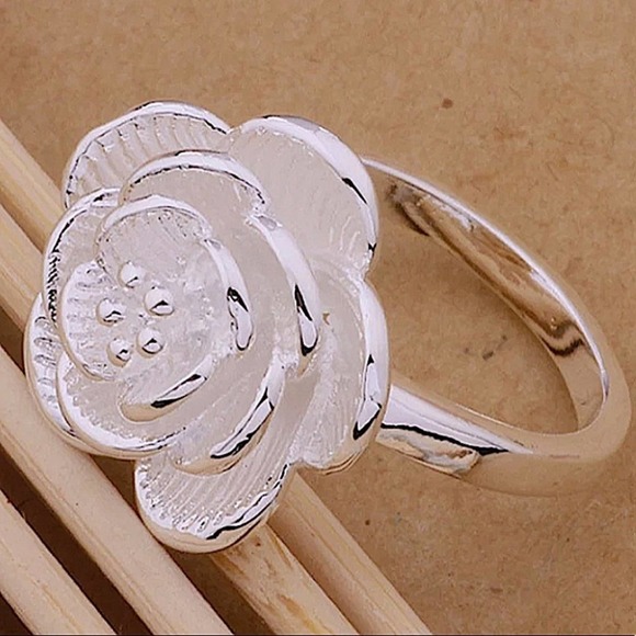 STERLING SILVER FLOWER TASSEL NECKLACE BRACELET RING EARRINGS SET - Picture 6 of 8